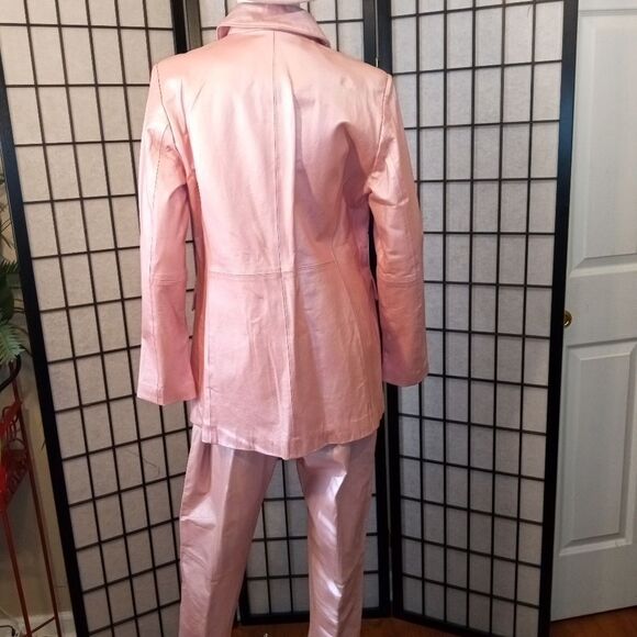 David Benjamin Vintage Pink Iridescent Leather Suit (NO HAT!) - Picture 2 of 13